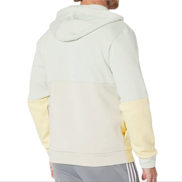 Men's XL adidas Colorblock Full-Zip Hoodie in Linen Green/Alumina/Almost Yellow - Picture 2 of 9